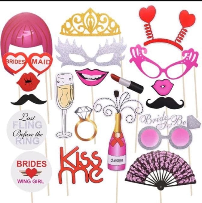18pcs Wedding Decorations Photobooth Props, Bachelorette Party Bridal Shower Decor, Bridal Shower Party Decorations 18pcs Wedding Decorations Photobooth Props, Bachelorette Party Bridal Shower Decor, Bridal Shower Party Decorations
